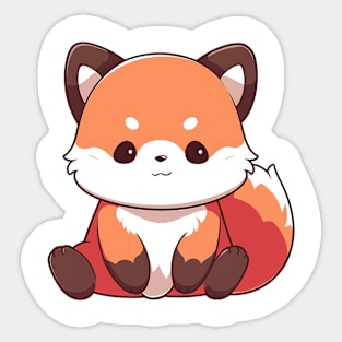 Simple drawn cute red panda Sticker